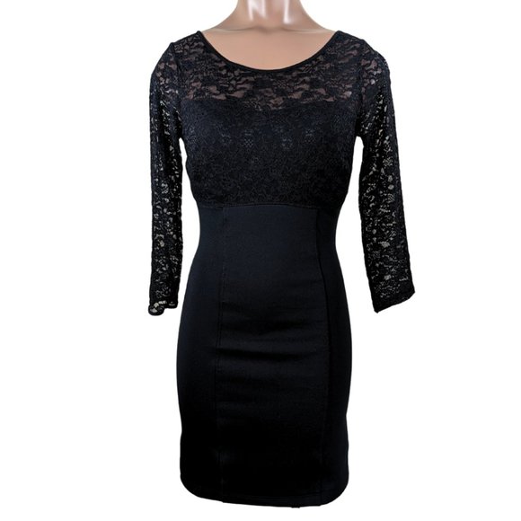 slimfabulous Dresses & Skirts - XS Lace LBD bodycon long sleeve black dress